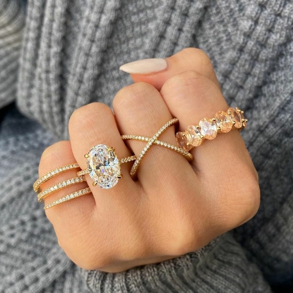 X criss cross ring Swarovski - Picture 2 of 7